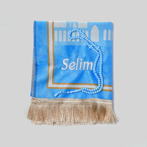 İsimli Silindir Kutu Çocuk Namaz Seti (Erkek)