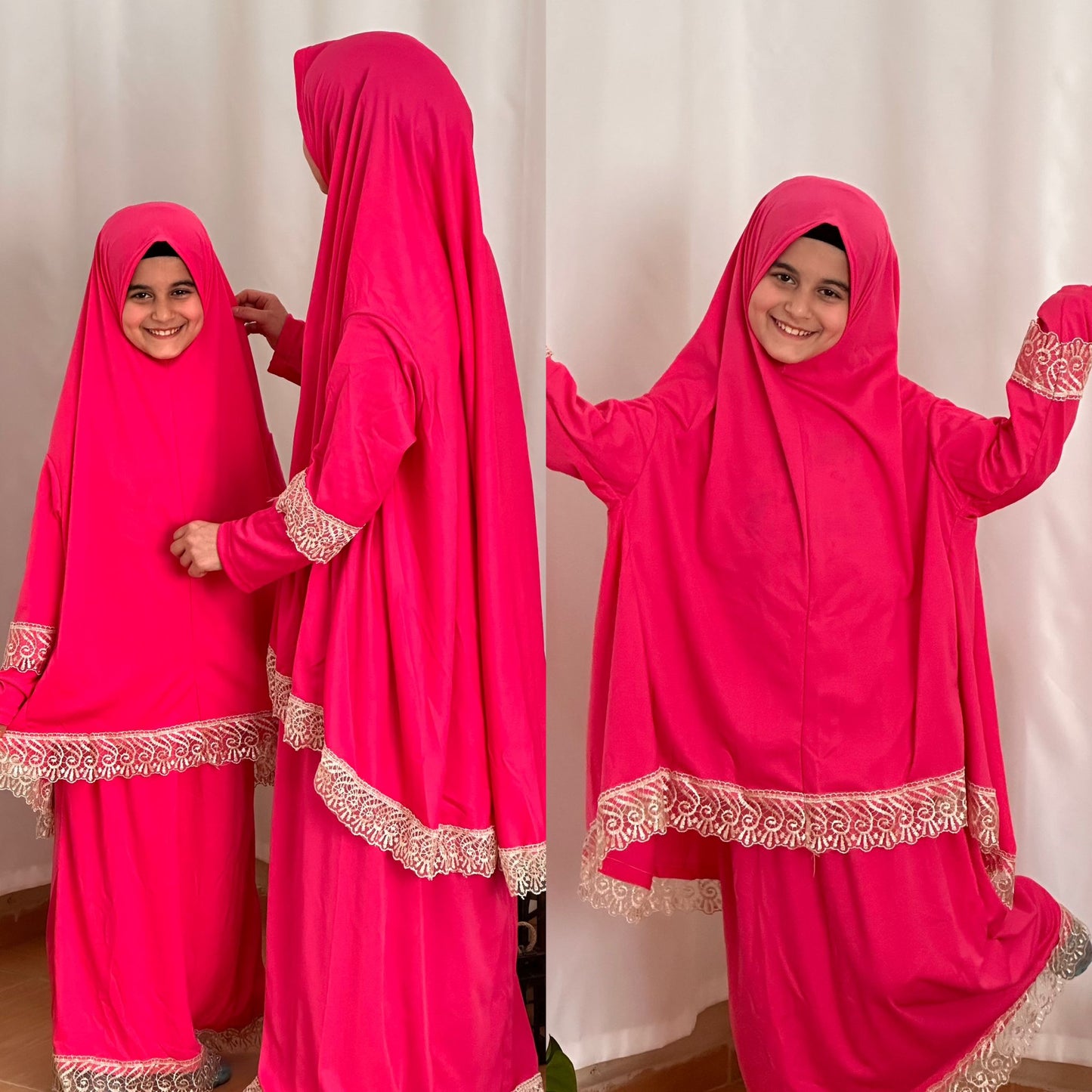 2'li (Anne - Kız) Namaz Elbisesi, Pembe