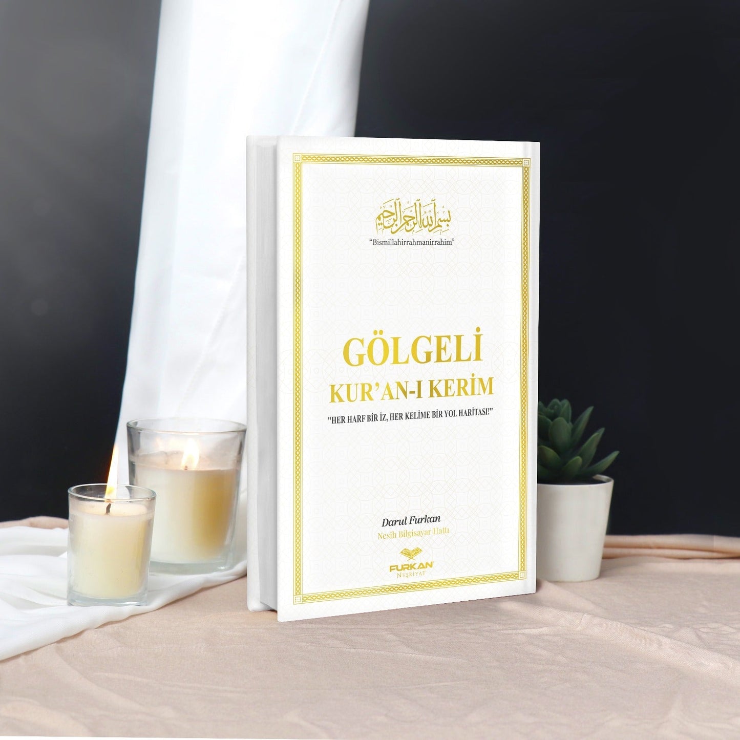 Gölgeli Kur'an-ı Kerim Yazı Mushafı (Orta Boy, Beyaz)