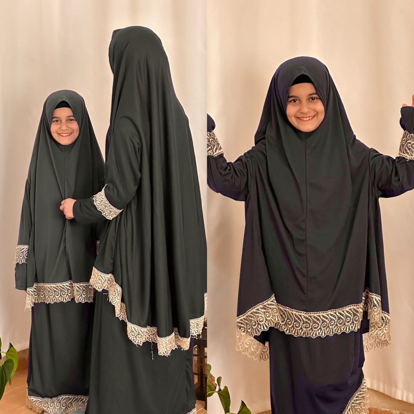 2'li (Anne - Kız) Namaz Elbisesi, Siyah